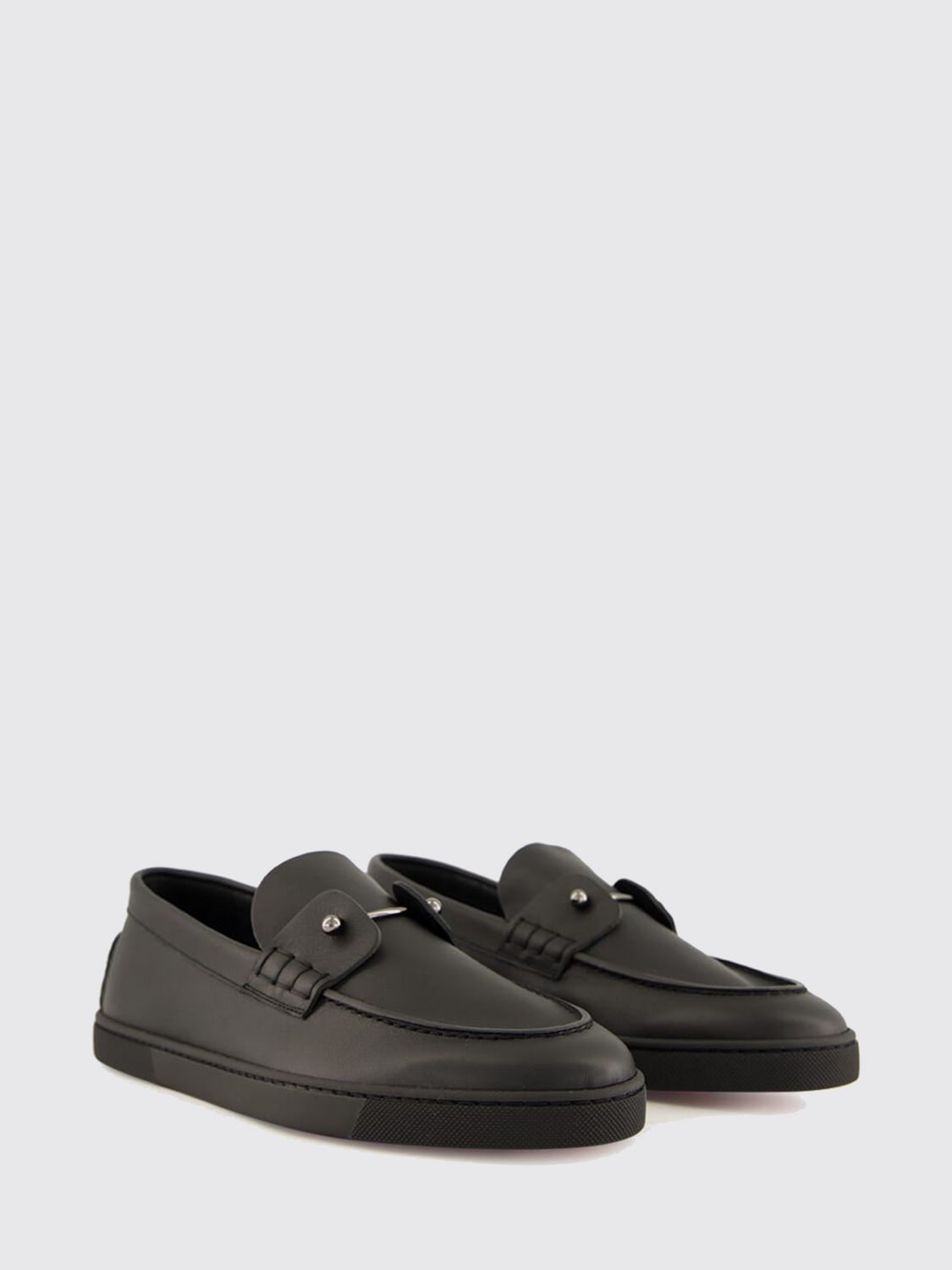 Christian Louboutin Men Chambeliboat Calf Leather Loafers Christian Louboutin With Piercing Embellishments CHRISTIAN LOUBOUTIN