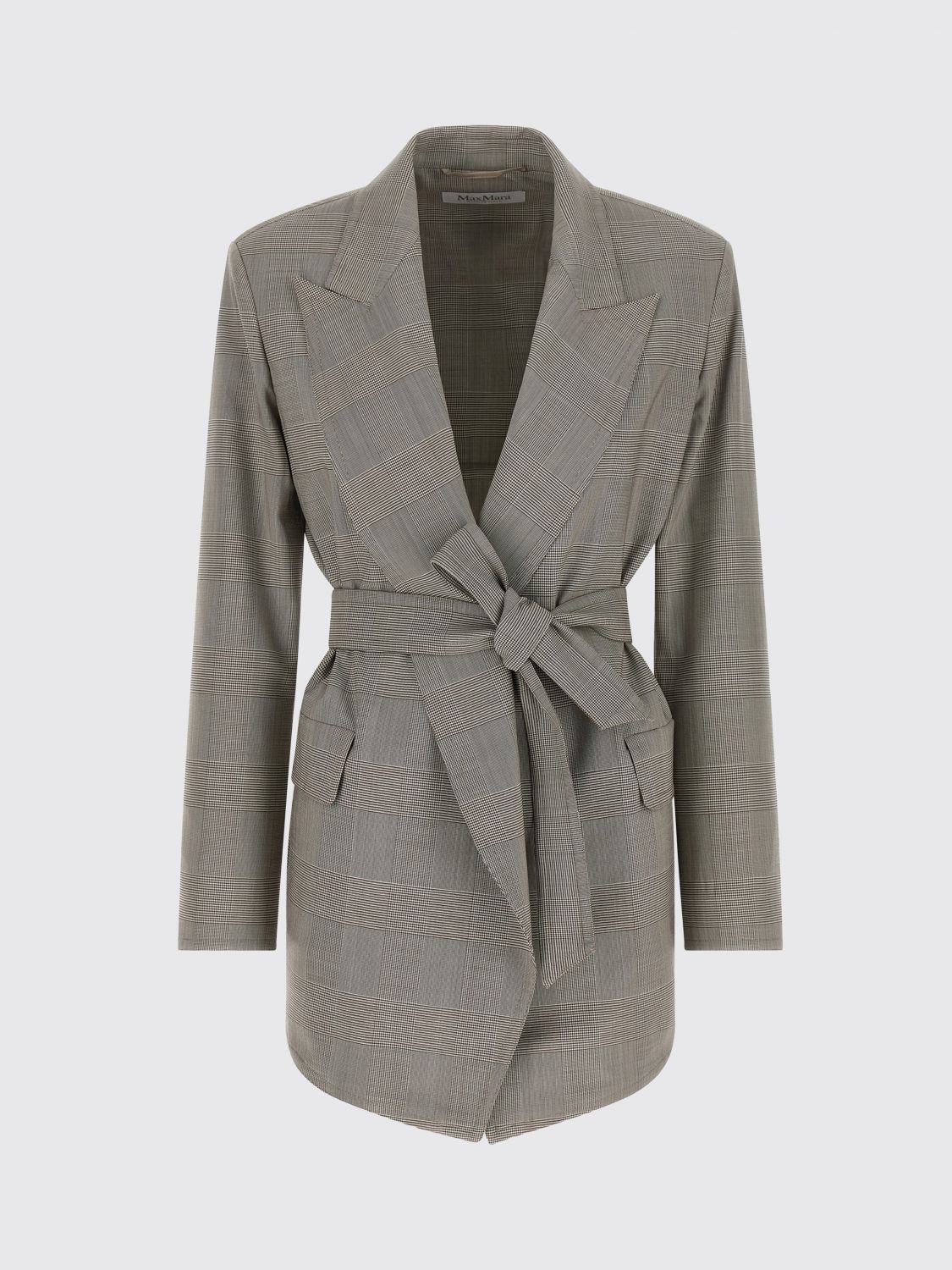 Max Mara Women Max Mara Prince Of Wales Check Wool Robe Blazer MAX MARA