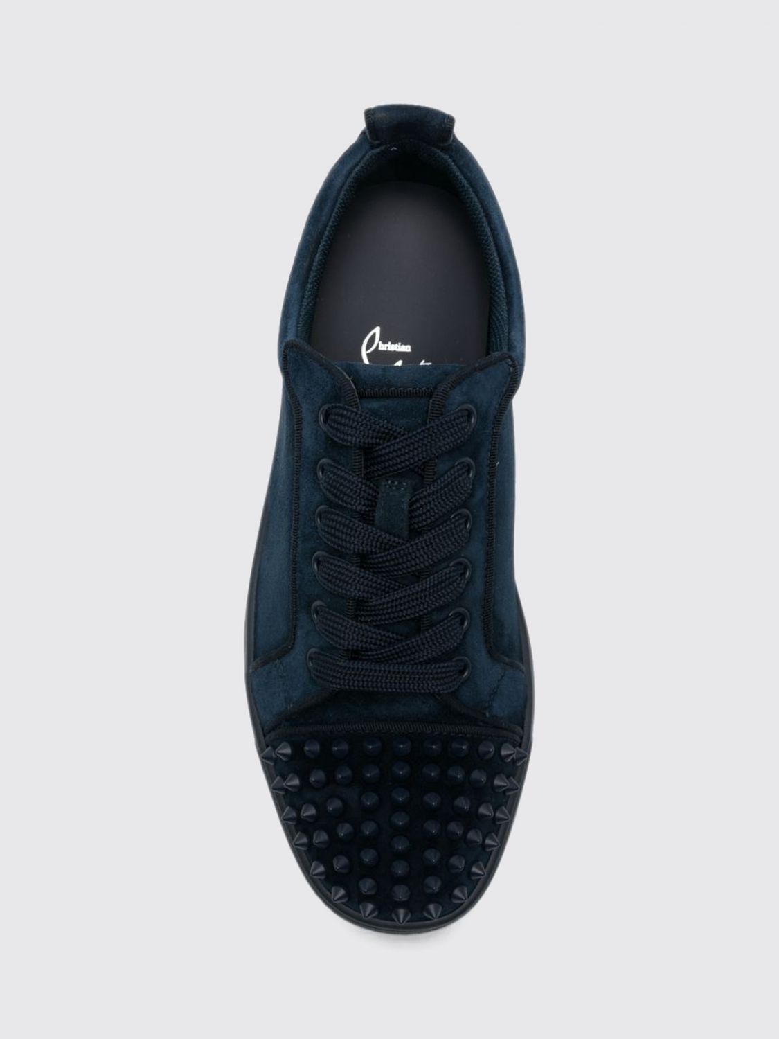 Christian Louboutin Men Christian Louboutin Louis Jr Spikes Canopy Suede Low Top Sneakers CHRISTIAN LOUBOUTIN