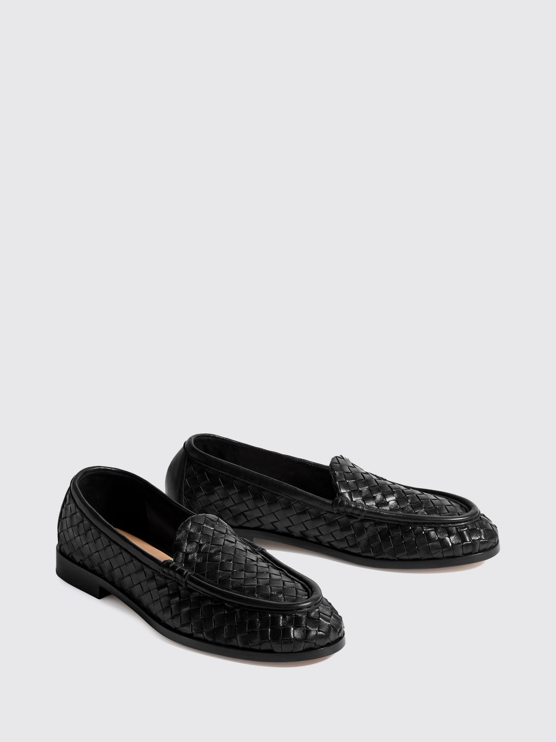 Bottega Veneta Women Bottega Veneta Silenzio Intrecciato Lambskin Loafers BOTTEGA VENETA