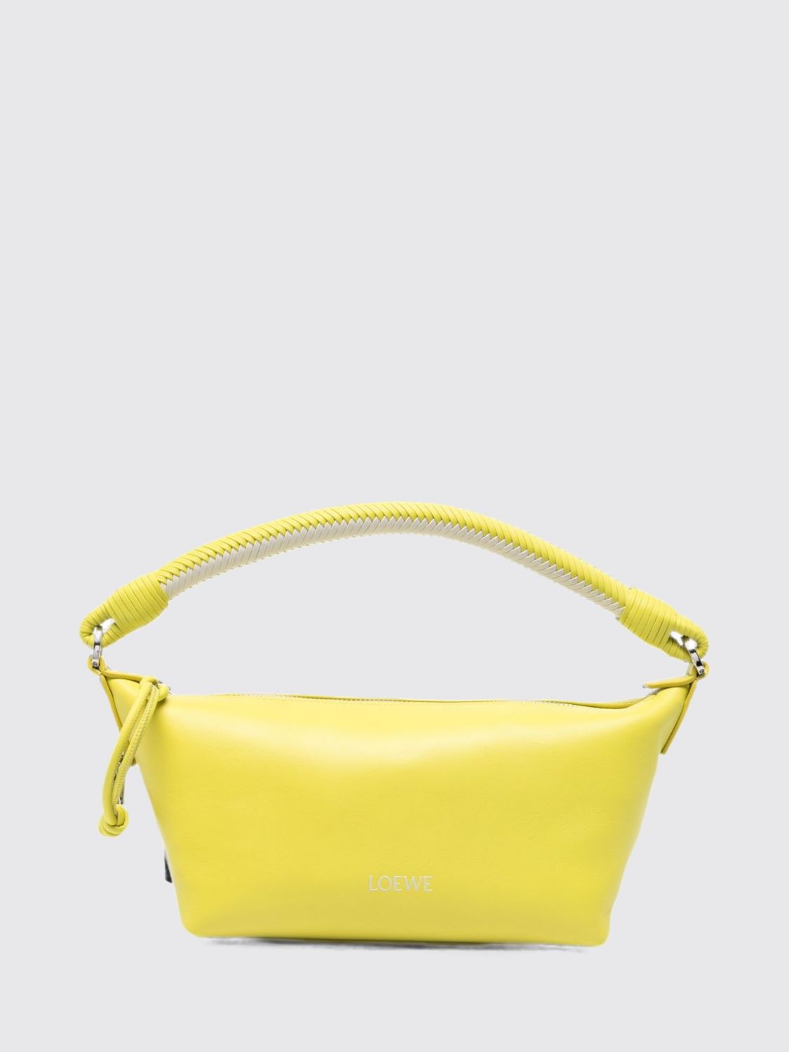 Loewe Women Lambskin Nappa Shoulder Bag Loewe With Woven Handle LOEWE
