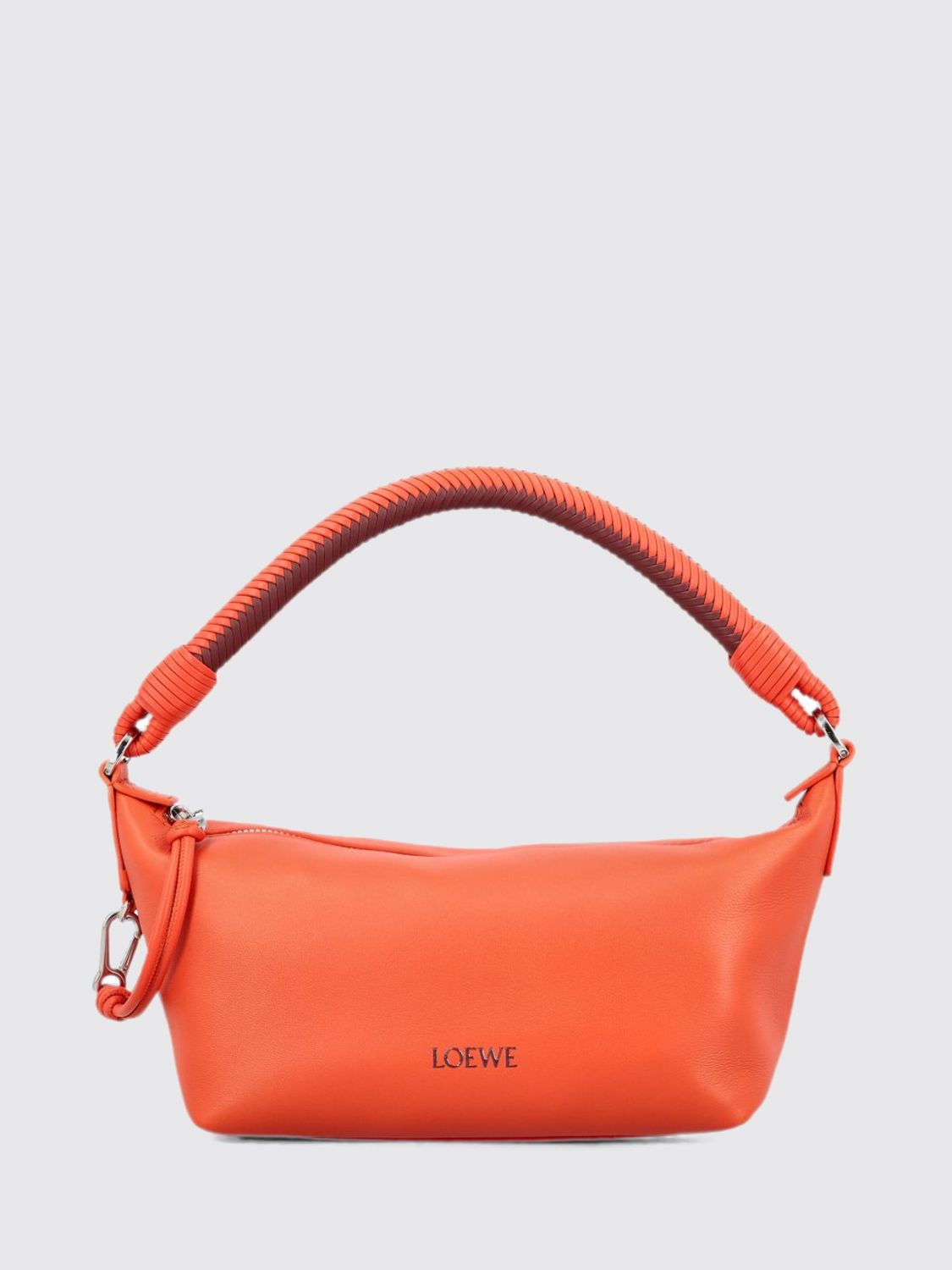 Loewe Women Lambskin Nappa Shoulder Bag Loewe With Woven Handle LOEWE