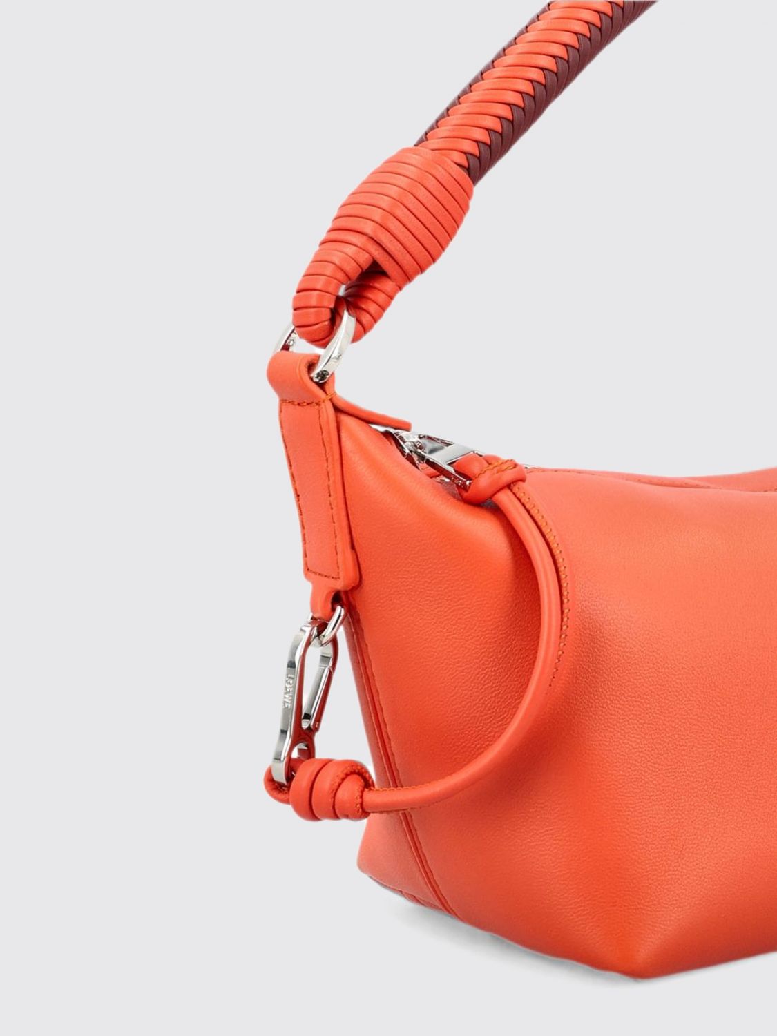 Loewe Women Lambskin Nappa Shoulder Bag Loewe With Woven Handle LOEWE