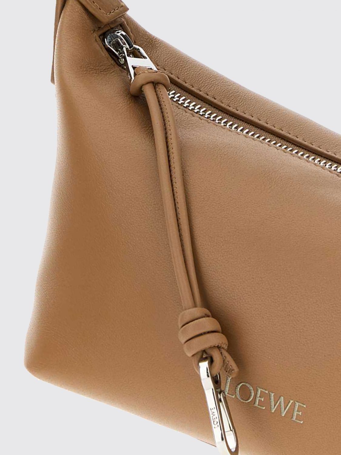 Loewe Women Lambskin Nappa Shoulder Bag Loewe With Woven Handle LOEWE