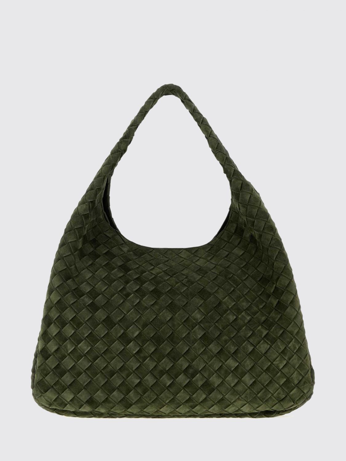 Bottega Veneta Women Large Campana Shoulder Bag Bottega Veneta In Woven Suede Leather BOTTEGA VENETA