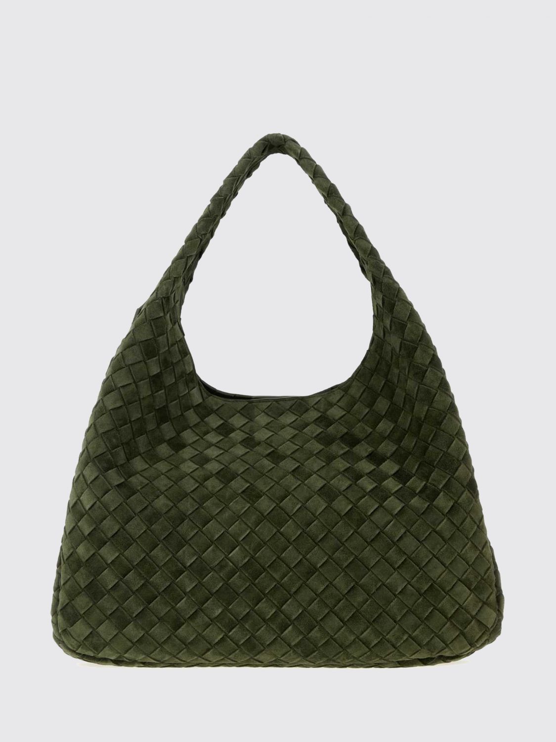 Bottega Veneta Women Large Campana Shoulder Bag Bottega Veneta In Woven Suede Leather BOTTEGA VENETA