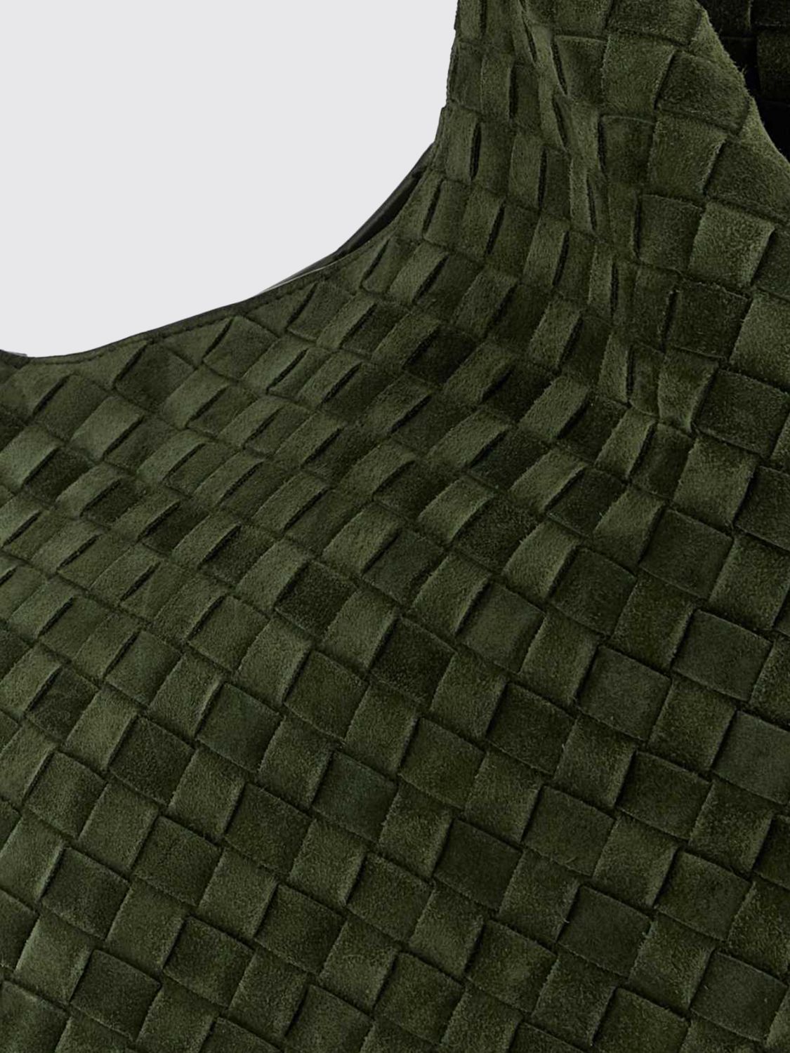 Bottega Veneta Women Large Campana Shoulder Bag Bottega Veneta In Woven Suede Leather BOTTEGA VENETA