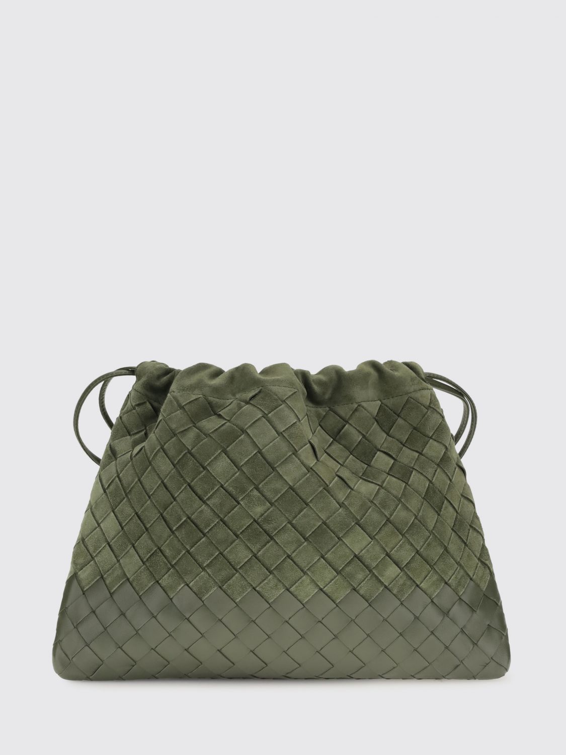 Bottega Veneta Women Intrecciato Woven Calf Leather Bucket Clutch Bottega Veneta With Drawstring Closure BOTTEGA VENETA