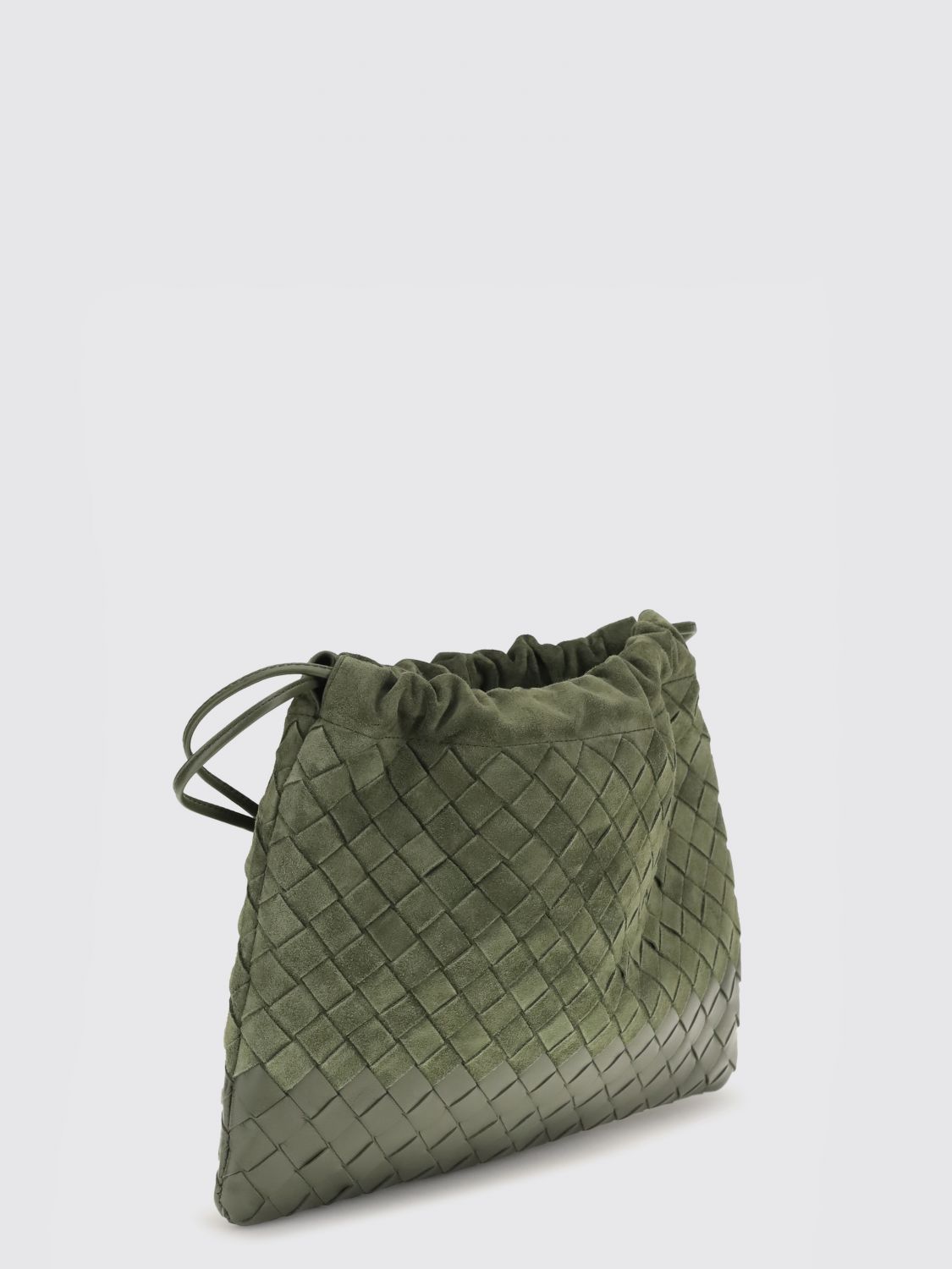 Bottega Veneta Women Intrecciato Woven Calf Leather Bucket Clutch Bottega Veneta With Drawstring Closure BOTTEGA VENETA