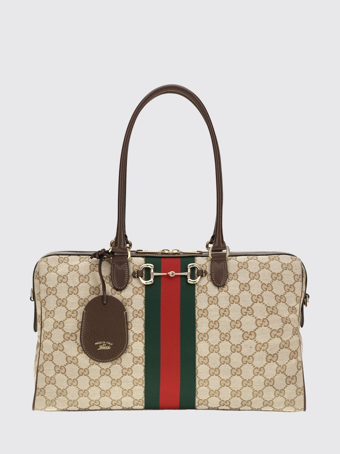 Gucci Women Gucci Large Gg Jacquard Fabric Shoulder Bag With Horsebit Detail GUCCI