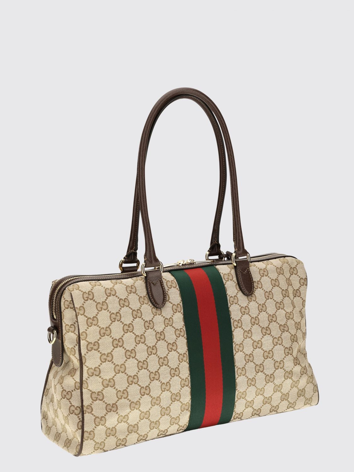 Gucci Women Gucci Large Gg Jacquard Fabric Shoulder Bag With Horsebit Detail GUCCI