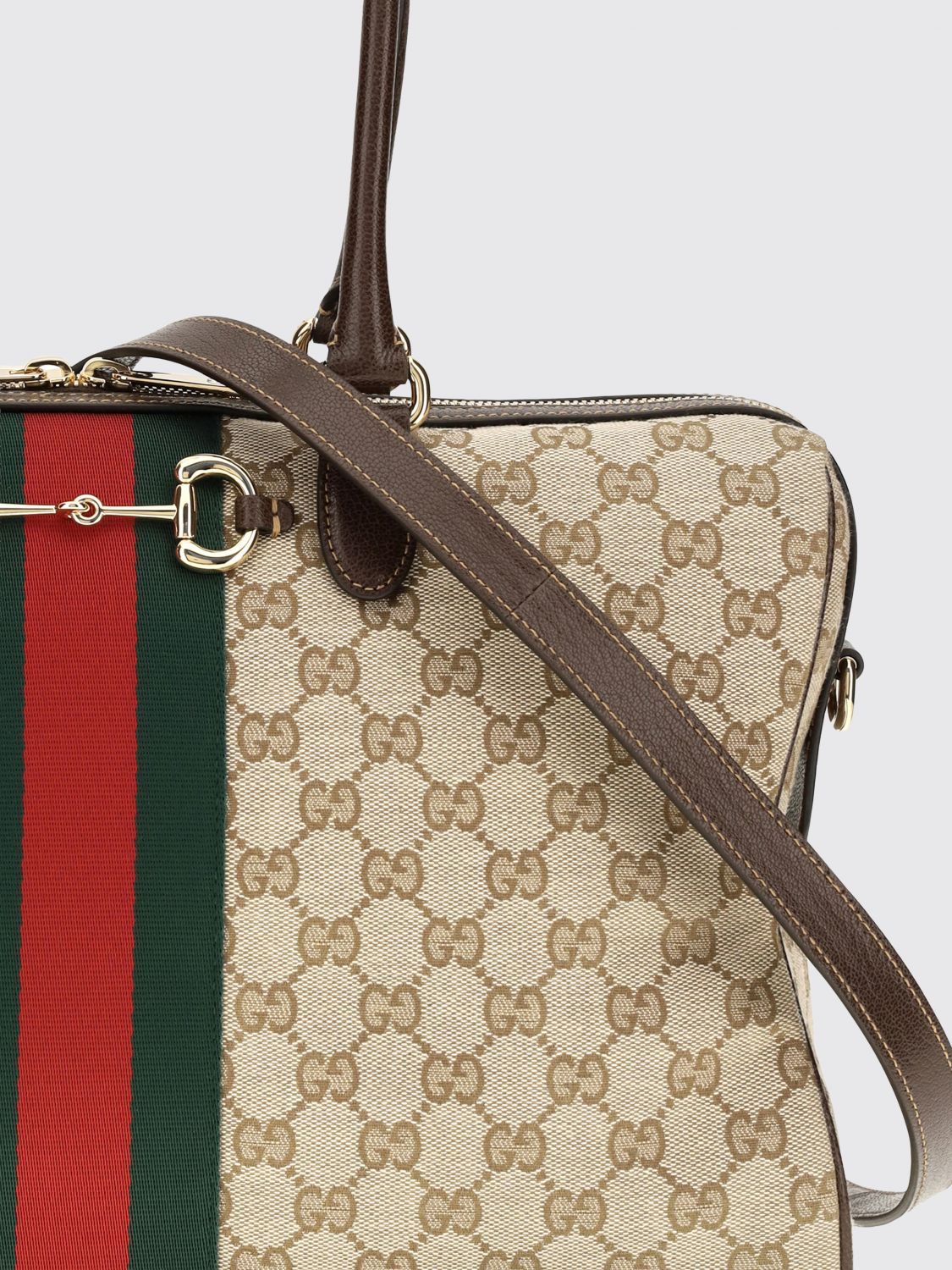 Gucci Women Gucci Large Gg Jacquard Fabric Shoulder Bag With Horsebit Detail GUCCI