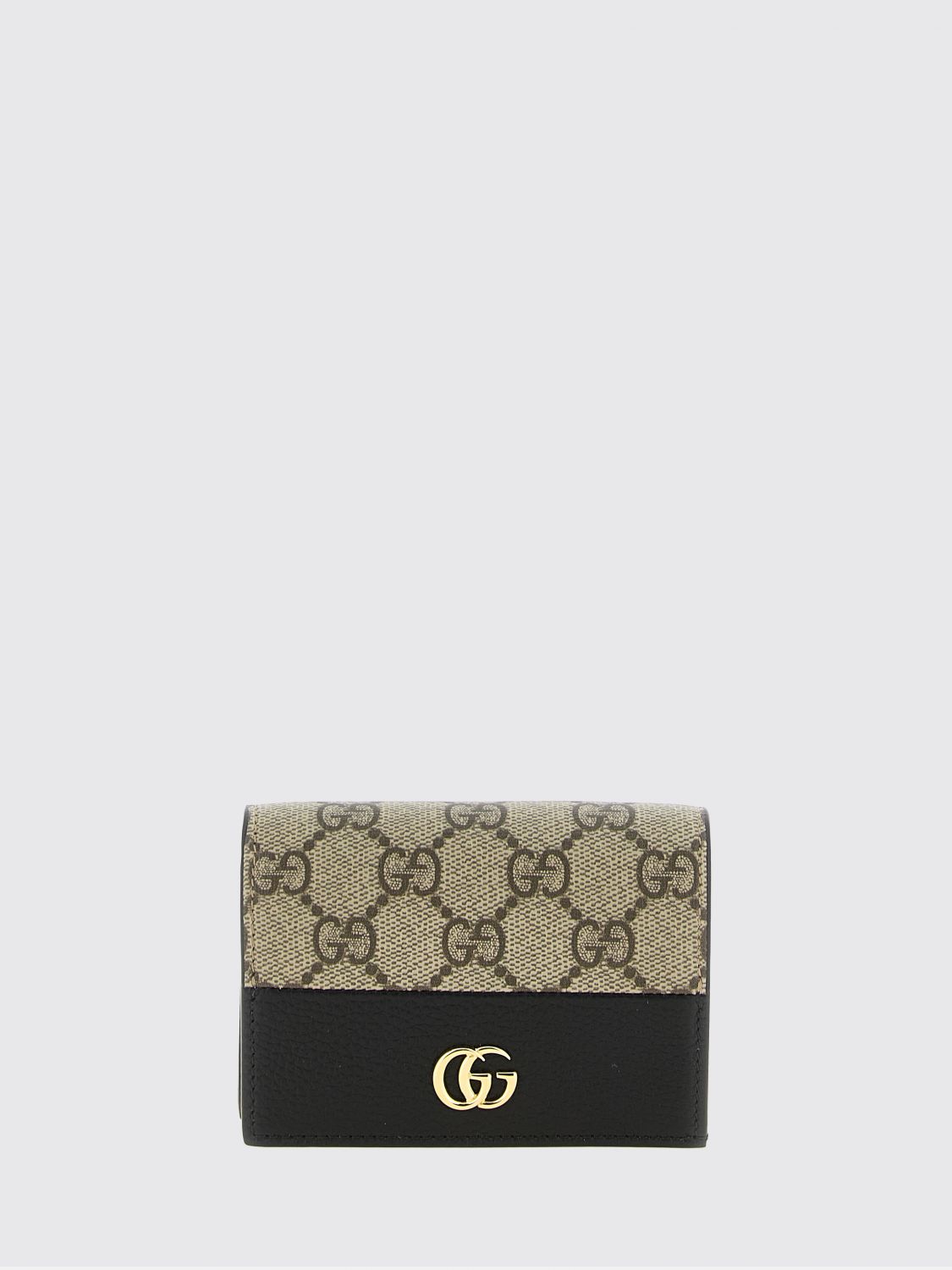 Gucci Women Gucci Wallet In Gg Supreme Fabric And Leather With Flap Closure GUCCI