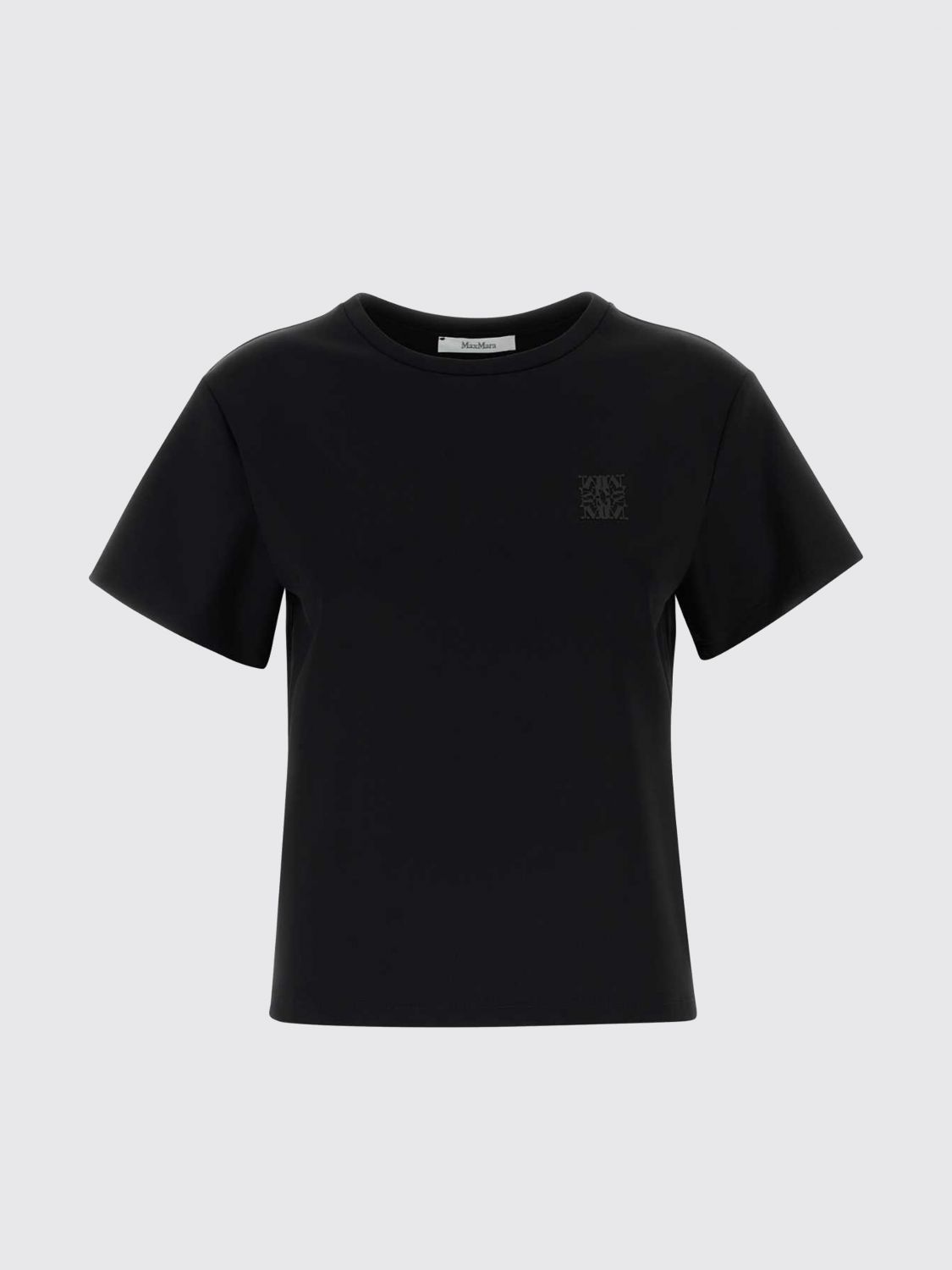 Max Mara Women Max Mara Cotton Blend Crew-Neck T-Shirt With Tone-On-Tone Logo MAX MARA