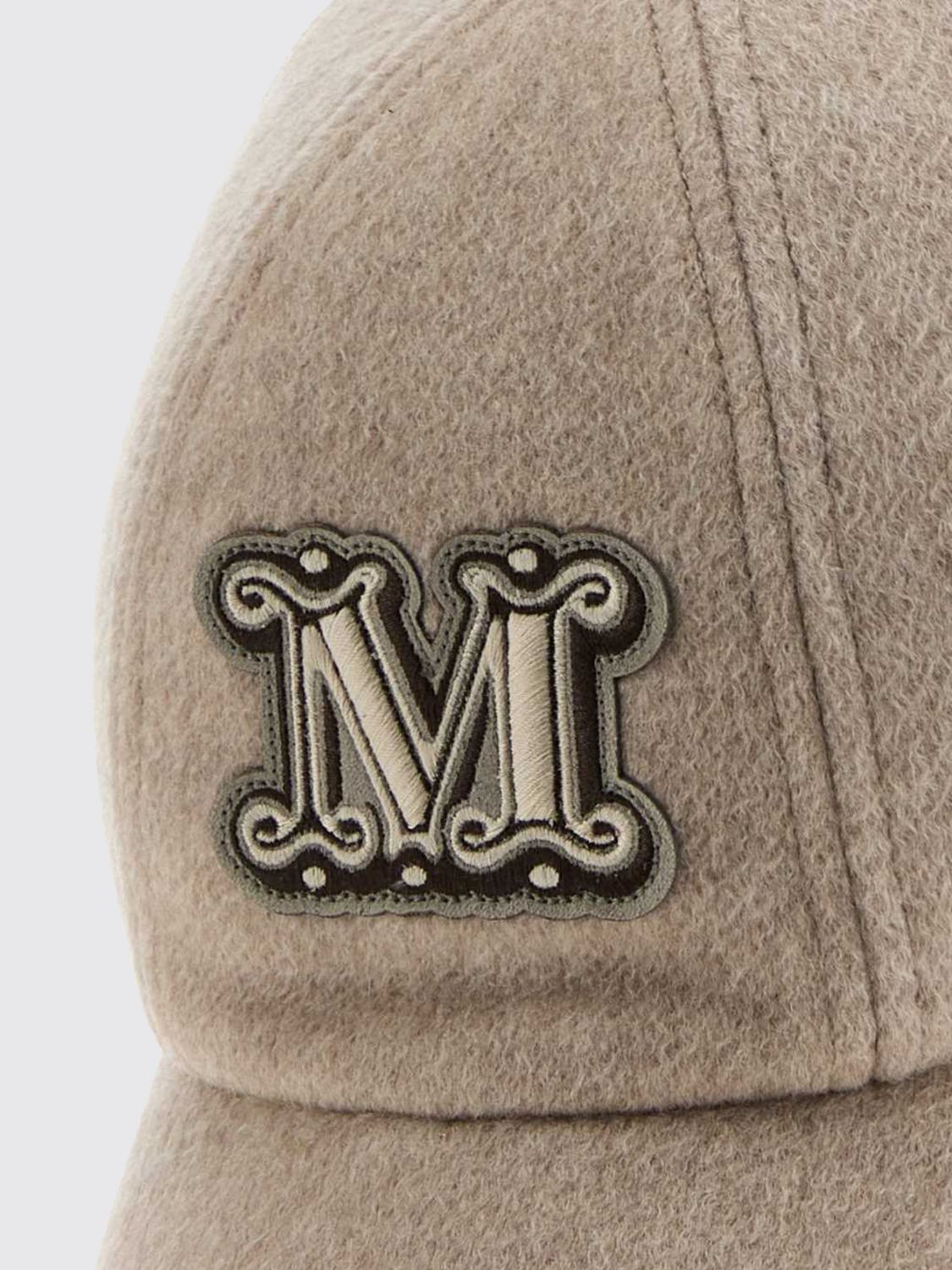 Max Mara Women Max Mara Pure Cashmere Baseball Cap With Embroidered Monogram MAX MARA