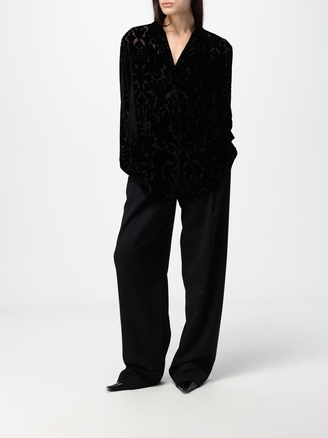 Gucci Women Gucci Silk Blend Shirt With Classic Collar And Concealed Placket GUCCI