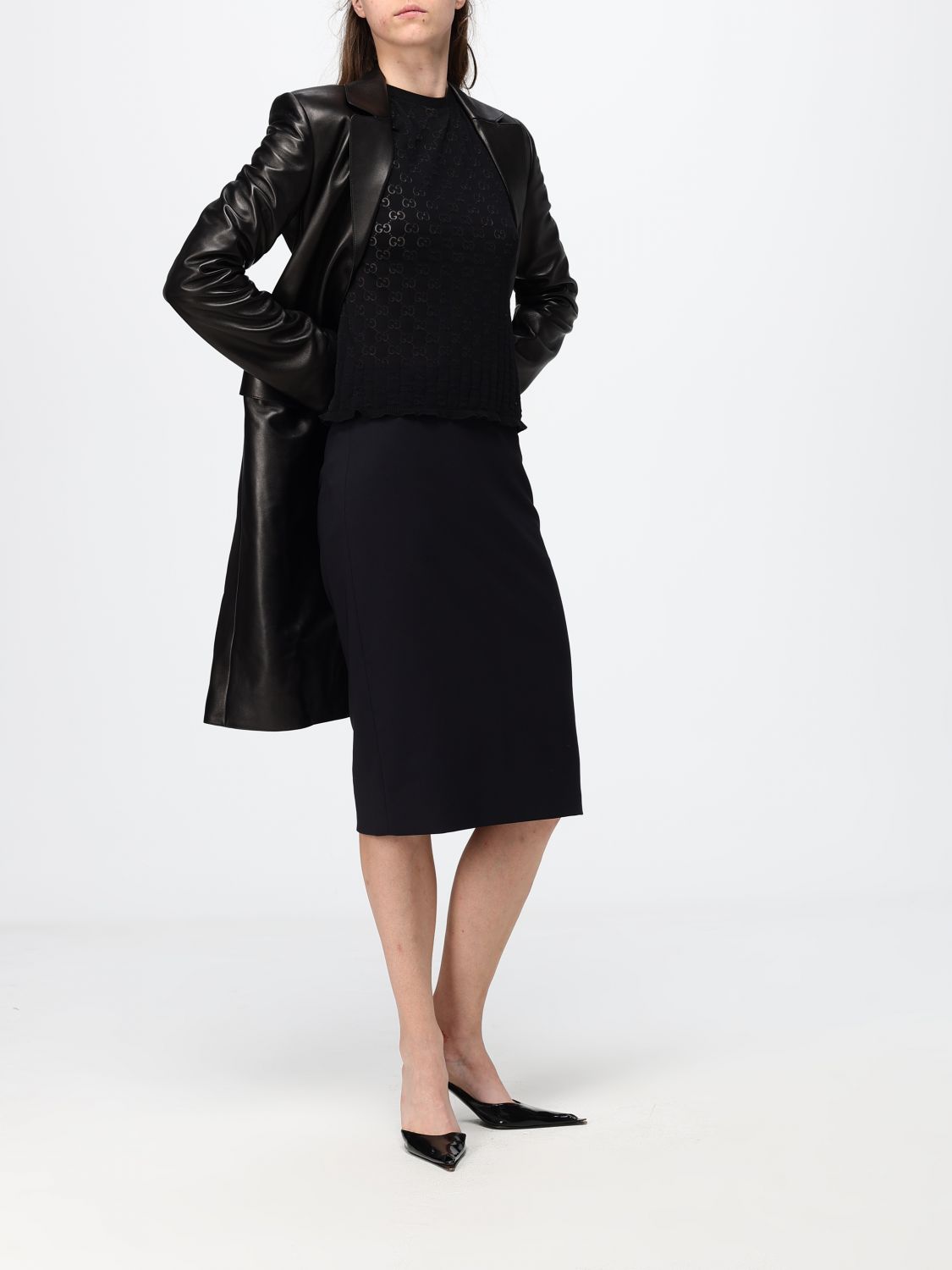 Gucci Coat Woman Black GUCCI