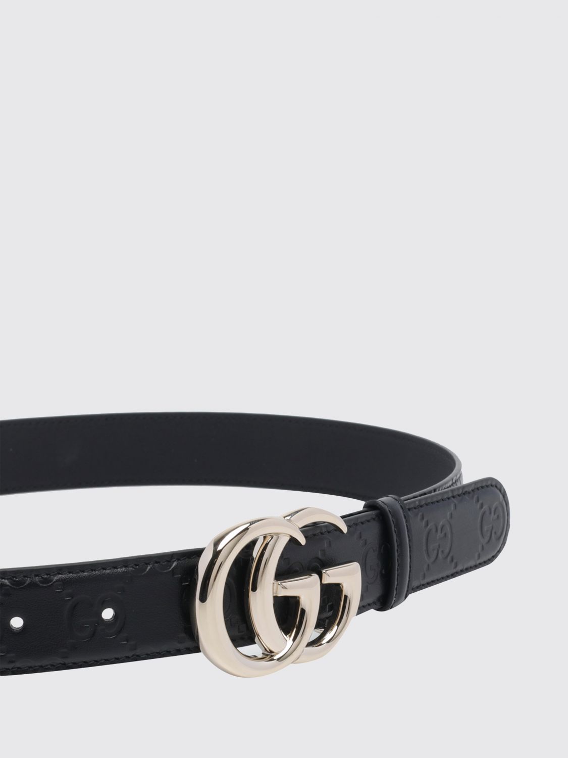 Gucci Women Gucci Women's Calfskin Leather Belt With Gg Monogram Buckle GUCCI