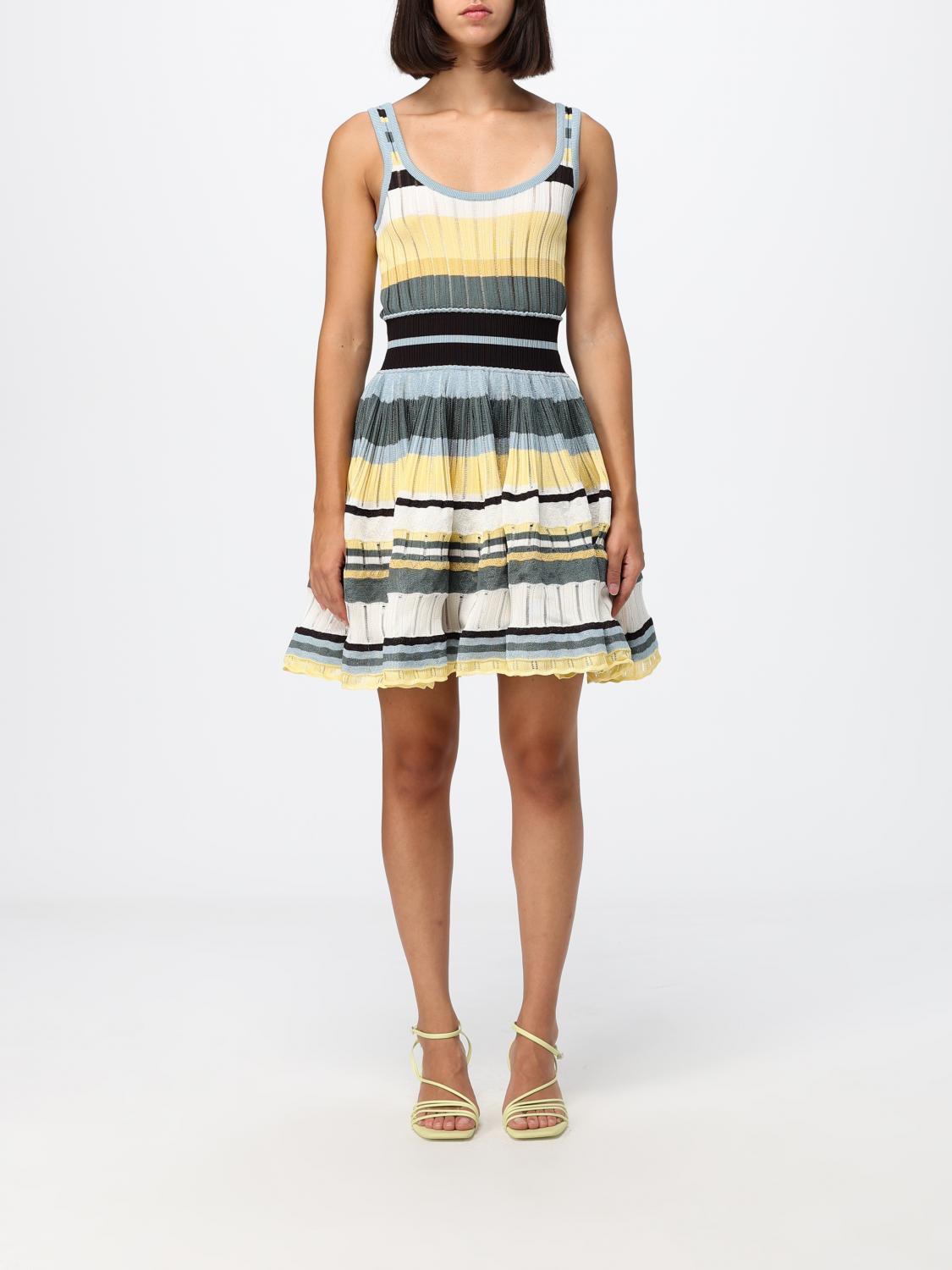 AlaiA Women Alaia Multicolor Striped Knit Off-The-Shoulder Mini Dress ALAIA