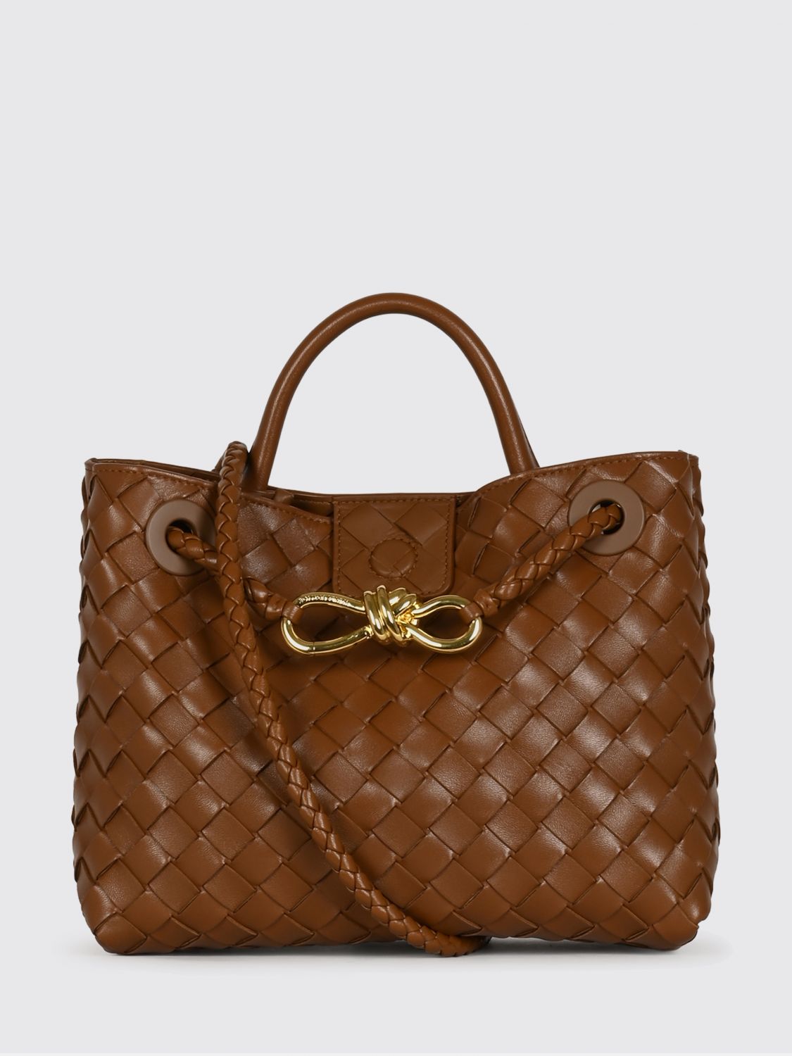 Bottega Veneta Women Andiamo Small Handbag Bottega Veneta In Woven Leather With A Shoulder Strap BOTTEGA VENETA
