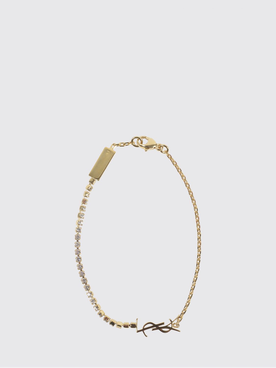 Saint Laurent Women Saint Laurent Cassandre Brass Bracelet With Ysl Monogram SAINT LAURENT