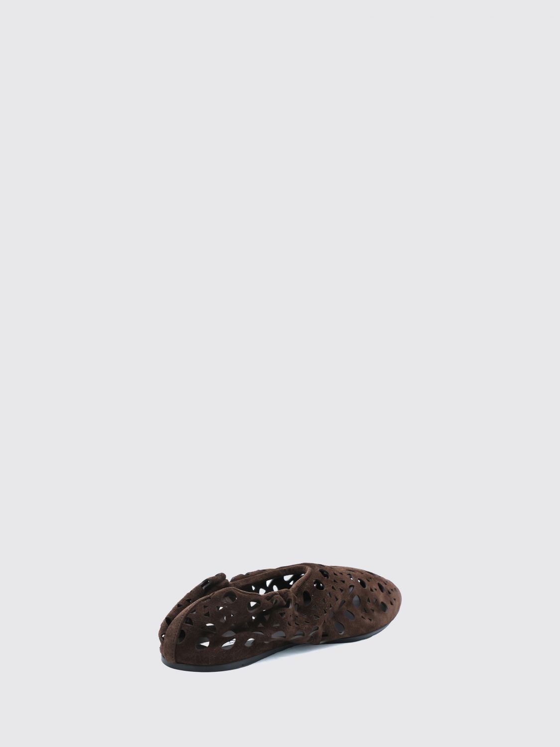 Alai�A Women Alaia Vienne Perforated Suede Ballet Flats With Elasticated Heel ALAIA