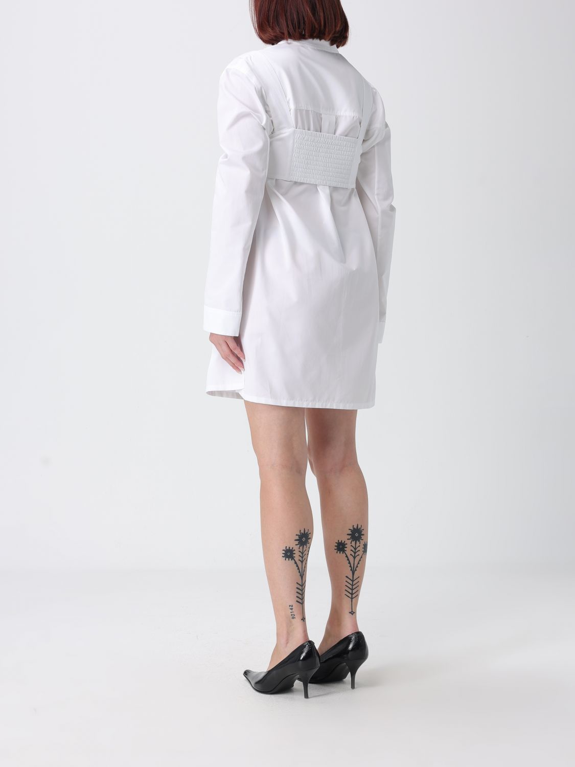 AlaiA Women Alaia Two-Piece Cotton Poplin Set With Puff-Sleeve Shirt ALAIA