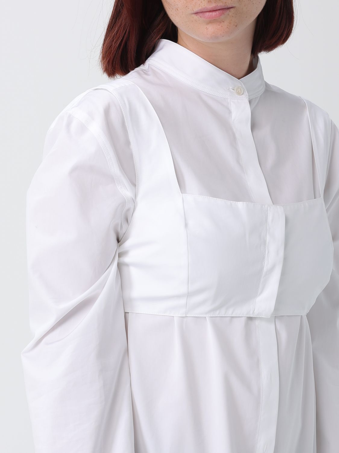 AlaiA Women Alaia Two-Piece Cotton Poplin Set With Puff-Sleeve Shirt ALAIA
