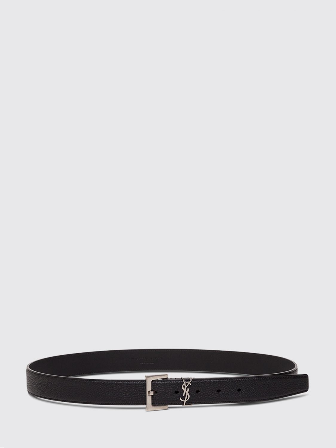 Saint Laurent Men Saint Laurent Ysl Monogram Grained Leather Belt SAINT LAURENT