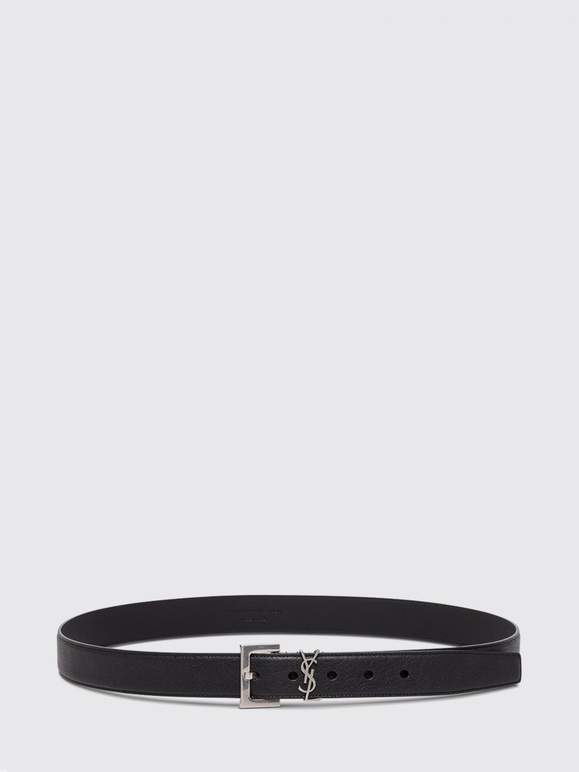 Saint Laurent Men Saint Laurent Ysl Monogram Lambskin Leather Belt SAINT LAURENT