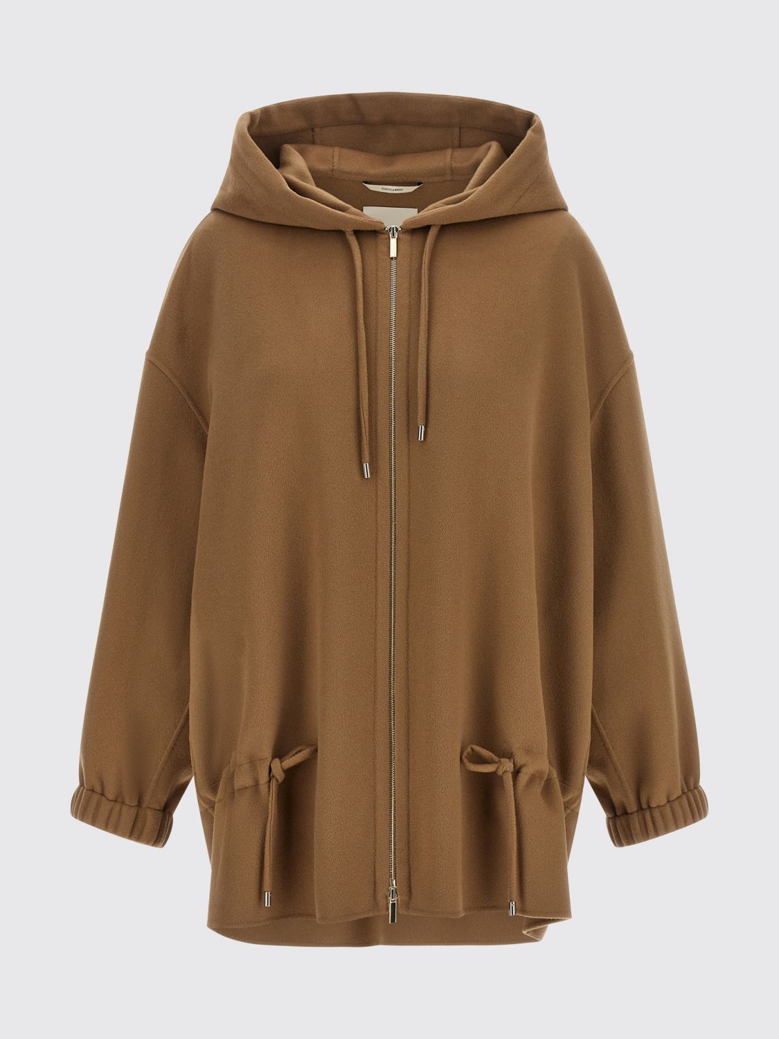 Single-Breasted Wool Hooded Coat Max Mara With Zip Closure MAX MARA