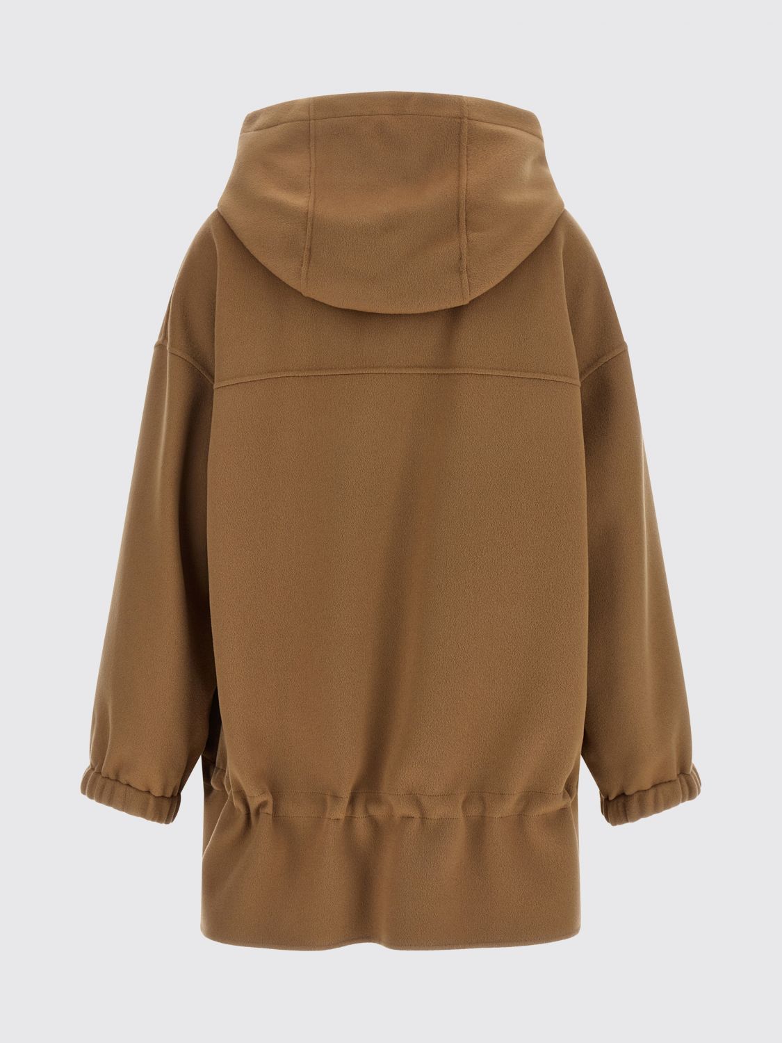 Single-Breasted Wool Hooded Coat Max Mara With Zip Closure MAX MARA