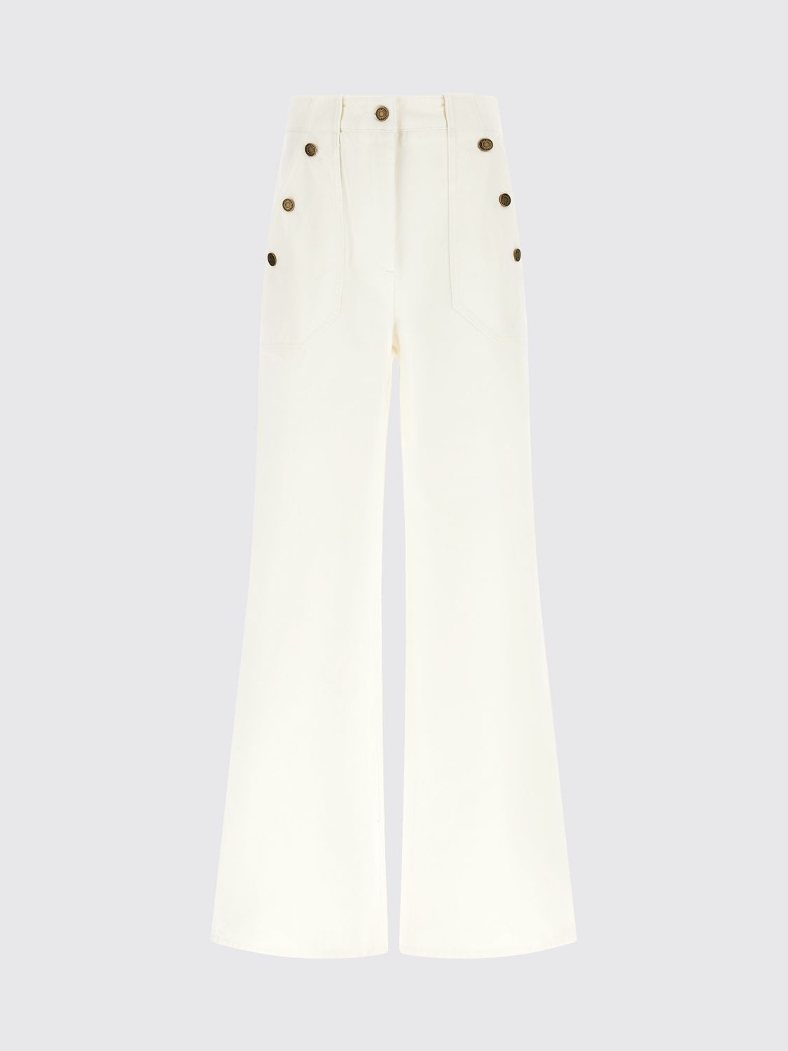 High-Waisted Cotton Flare Trousers Max Mara With Patch Pockets MAX MARA