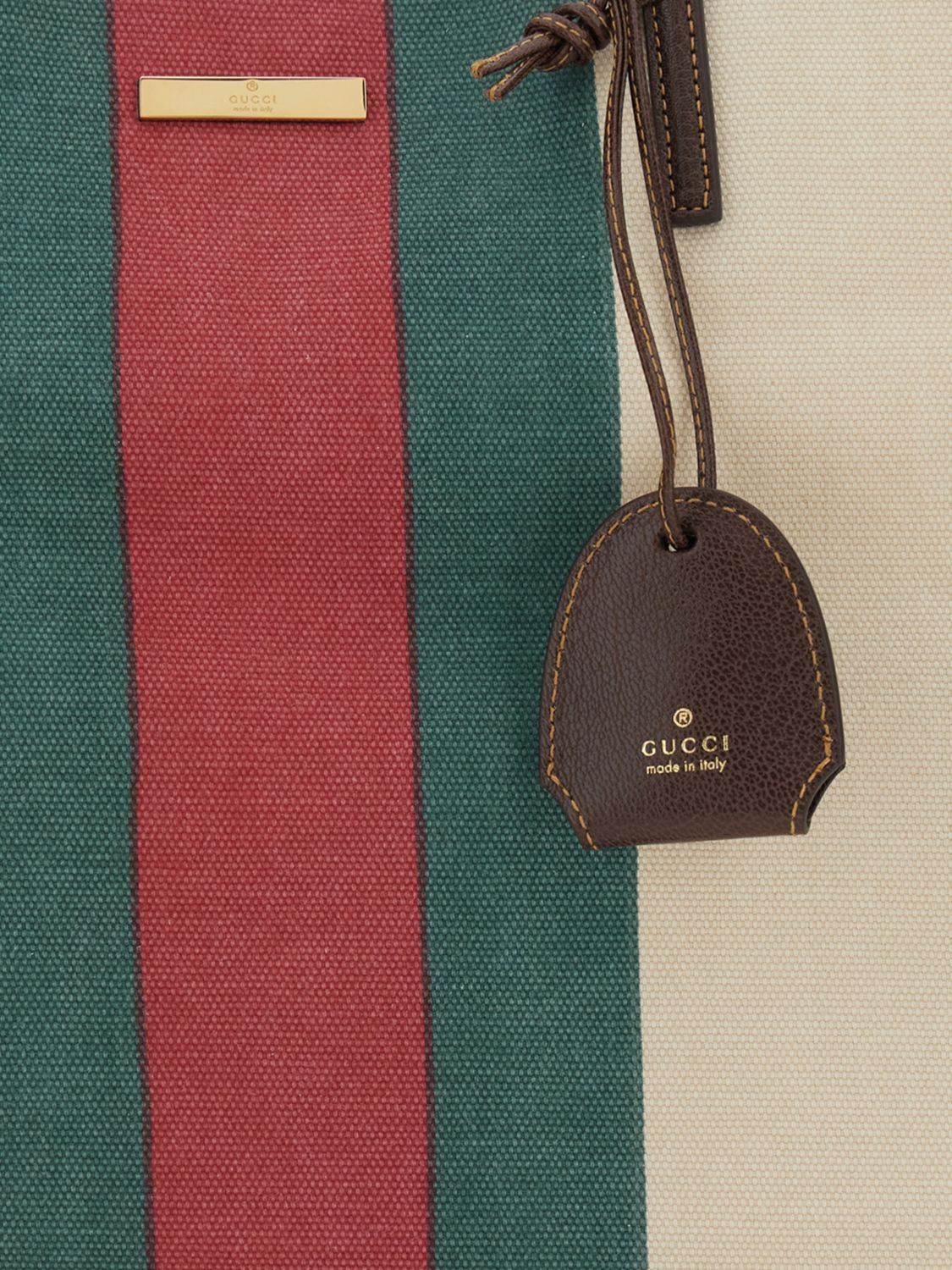 Gucci Women Tribeca Tote Bag Gucci In Striped Cotton Canvas With Web Detail GUCCI