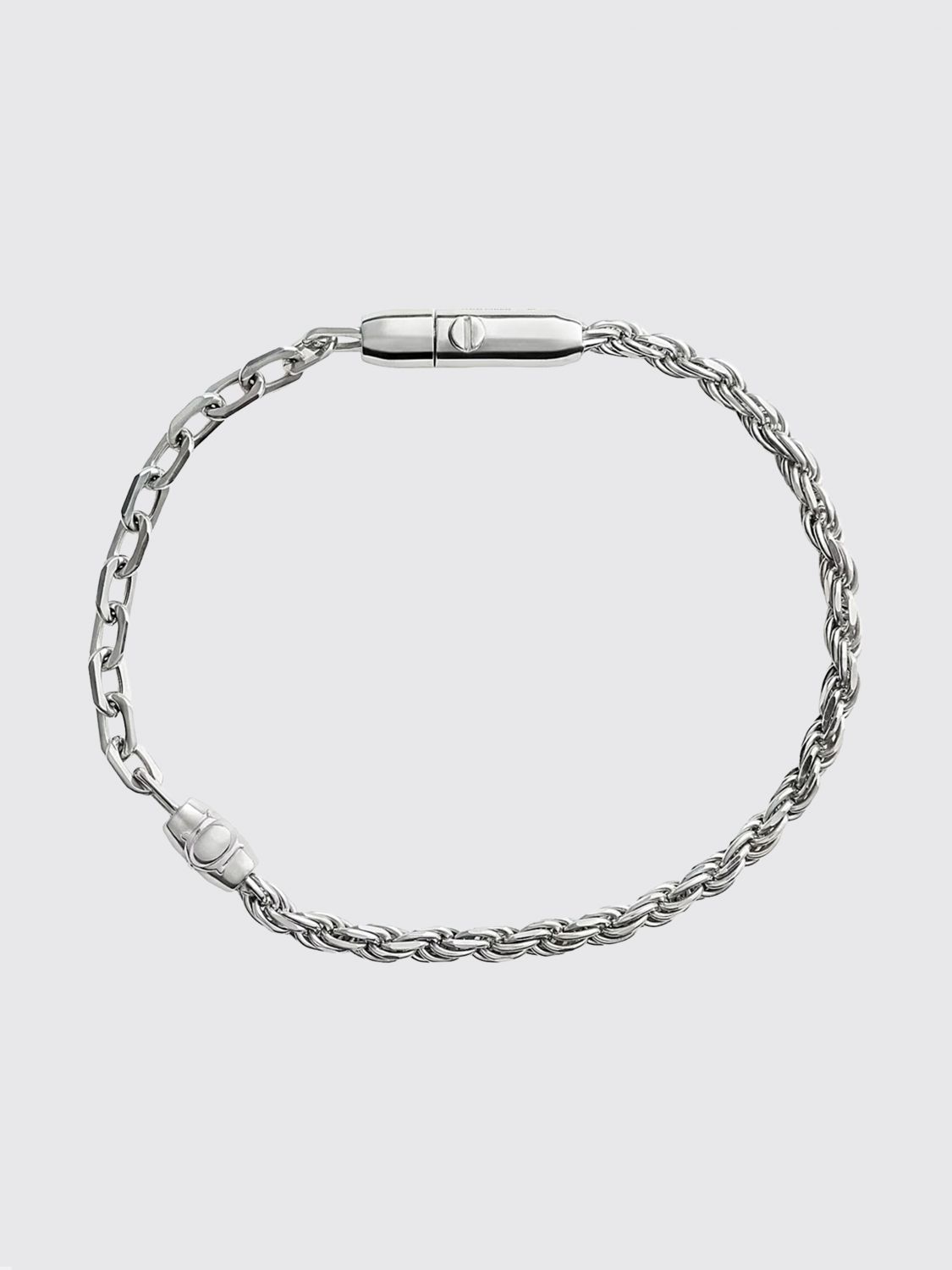 Bottega Veneta Men Sterling Silver Bracelet Bottega Veneta With Hook Closure BOTTEGA VENETA
