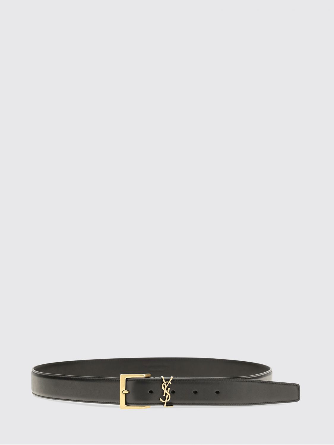 Saint Laurent Men Monogram Buckle Belt Saint Laurent In Smooth Calf Leather SAINT LAURENT
