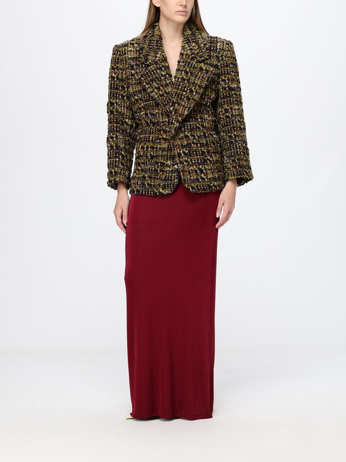 Saint Laurent Jacket Woman Kaki SAINT LAURENT
