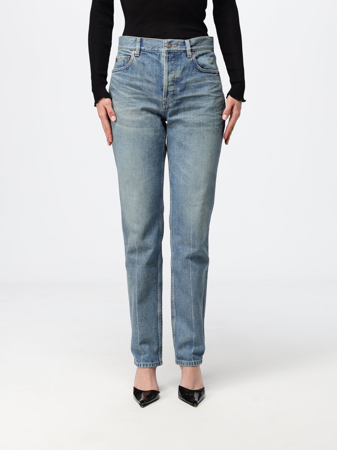 Saint Laurent Jeans Woman Blue SAINT LAURENT