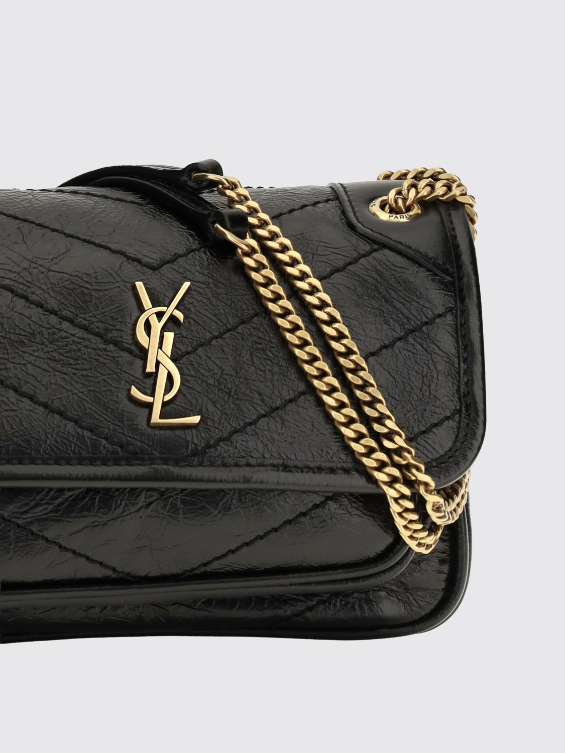 Saint Laurent Women Saint Laurent Niki Mini Bag In Quilted Calf Leather With Ysl Monogram SAINT LAURENT