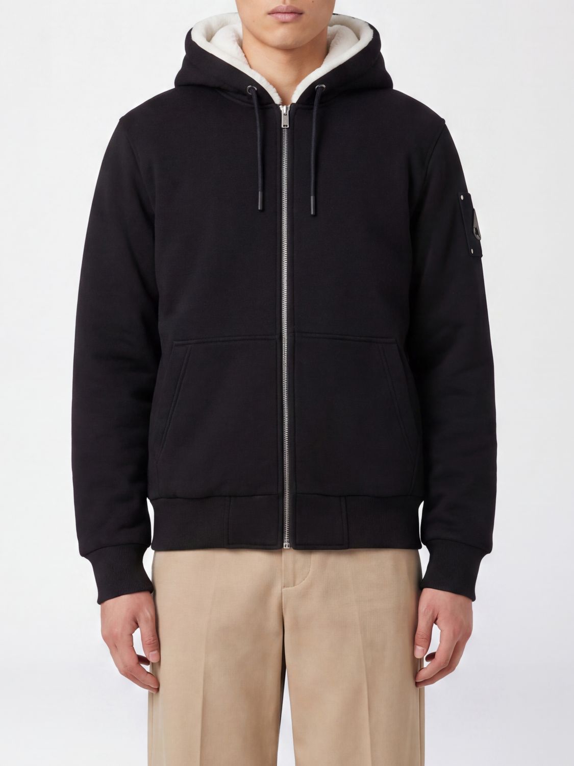 Moose Knuckles Men Cotton-Blend Hooded Zip-Up Sweatshirt Moose Knuckles With Kangaroo Pocket MOOSE KNUCKLES