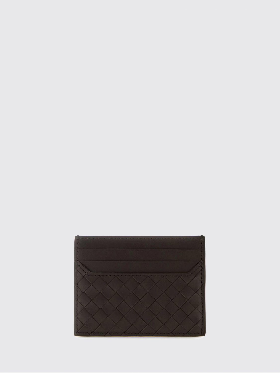 Bottega Veneta Men Flat Card Holder Bottega Veneta In Woven Calfskin Leather BOTTEGA VENETA