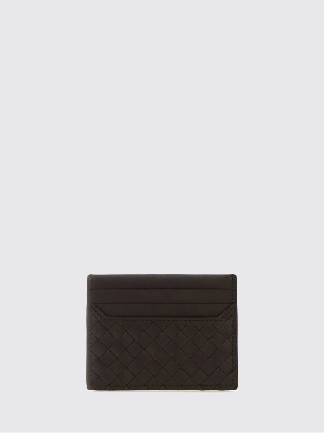 Bottega Veneta Men Flat Card Holder Bottega Veneta In Woven Calfskin Leather BOTTEGA VENETA