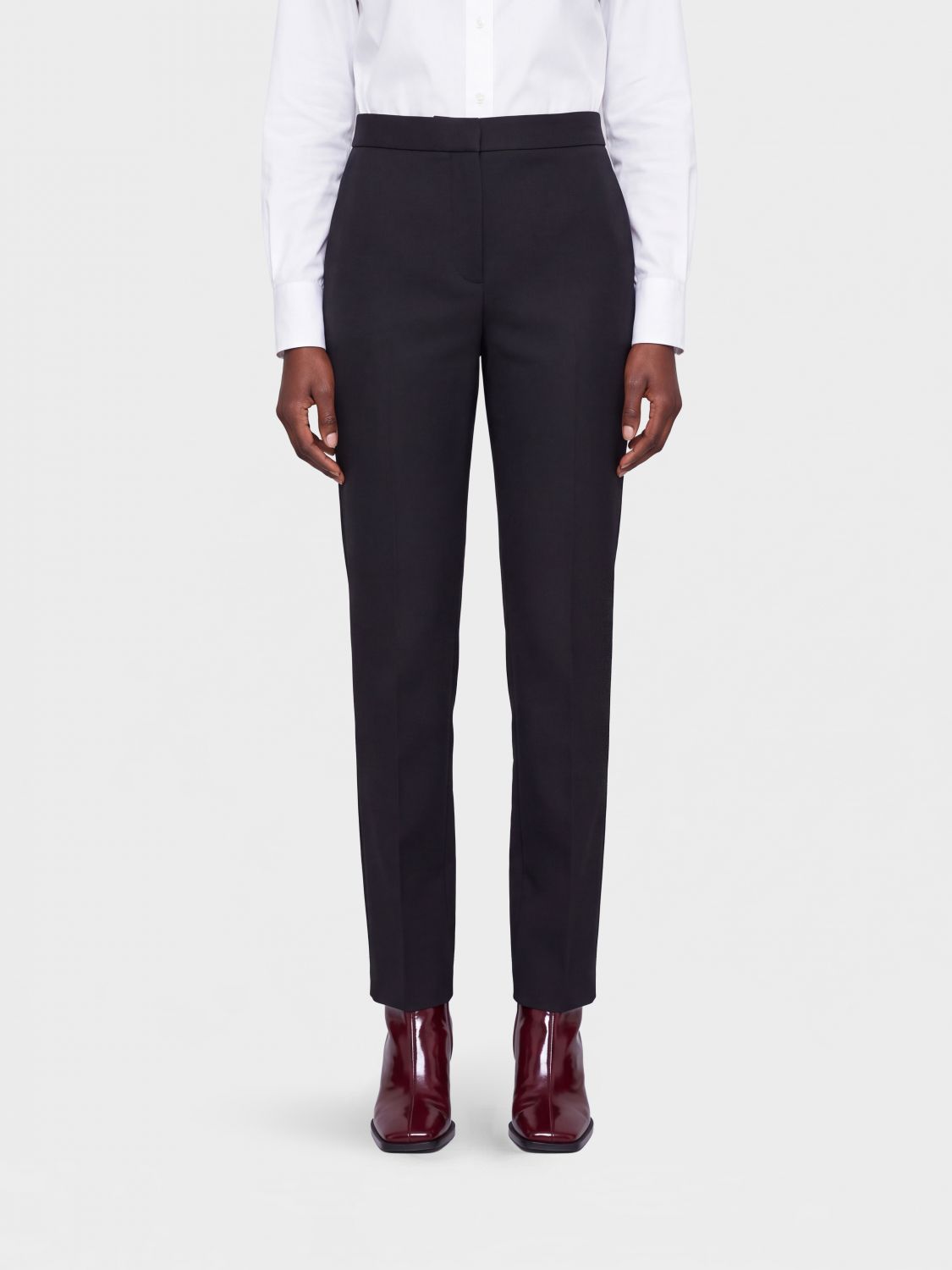 Max Mara Women Max Mara Acino Mid-Rise Slim Fit Skinny Wool Trousers MAX MARA