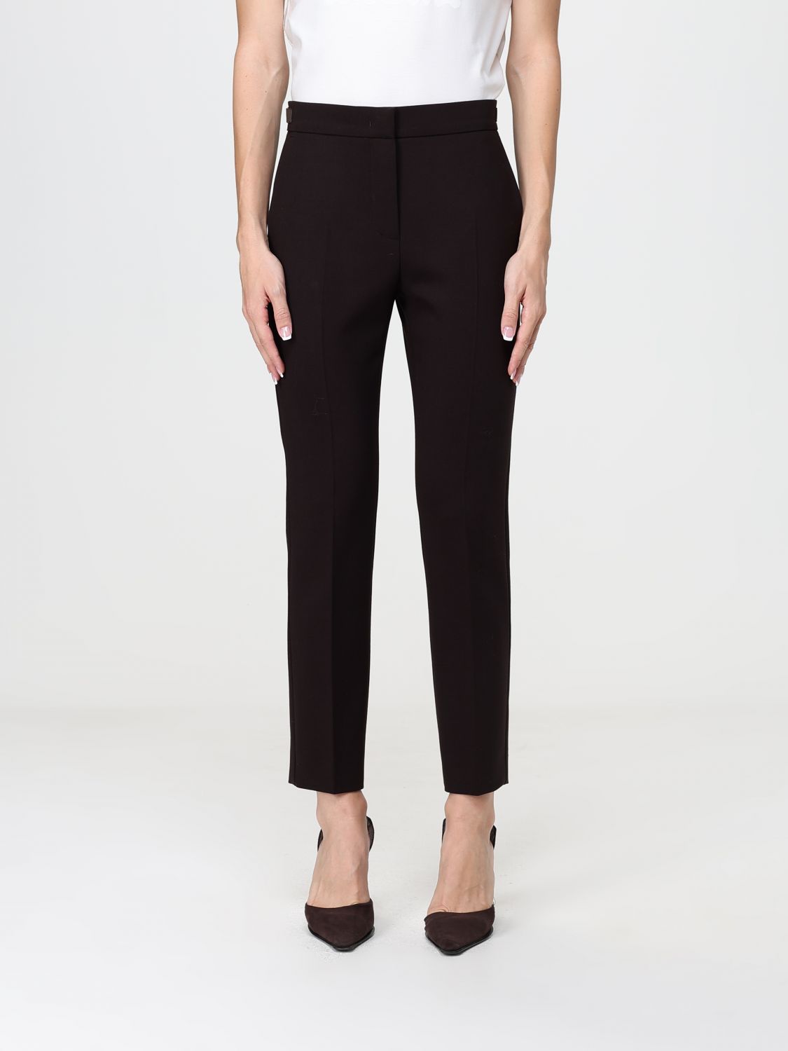 Max Mara Women Max Mara Acino Mid-Rise Slim Fit Skinny Wool Trousers MAX MARA