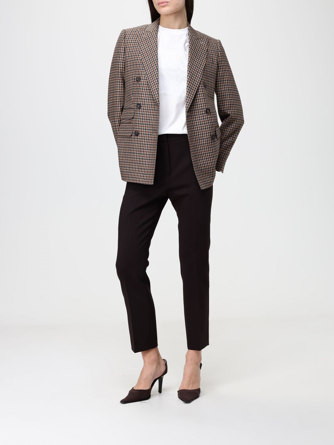 Max Mara Women Max Mara Acino Mid-Rise Slim Fit Skinny Wool Trousers MAX MARA