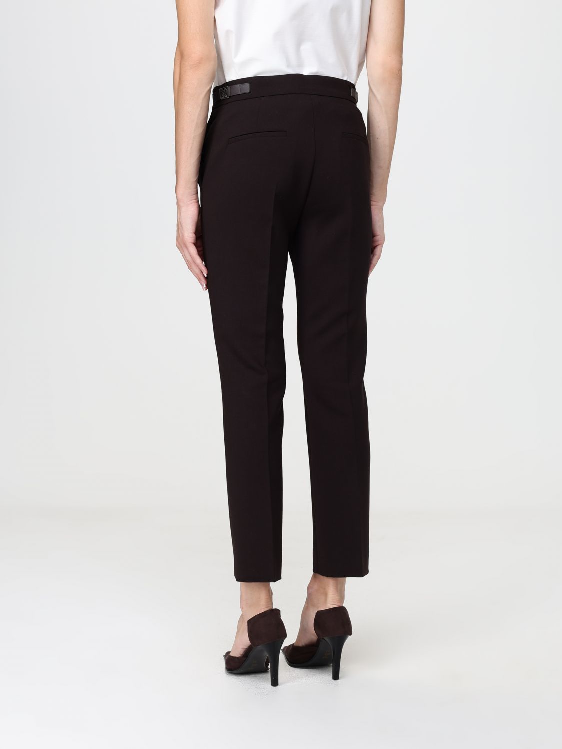 Max Mara Women Max Mara Acino Mid-Rise Slim Fit Skinny Wool Trousers MAX MARA