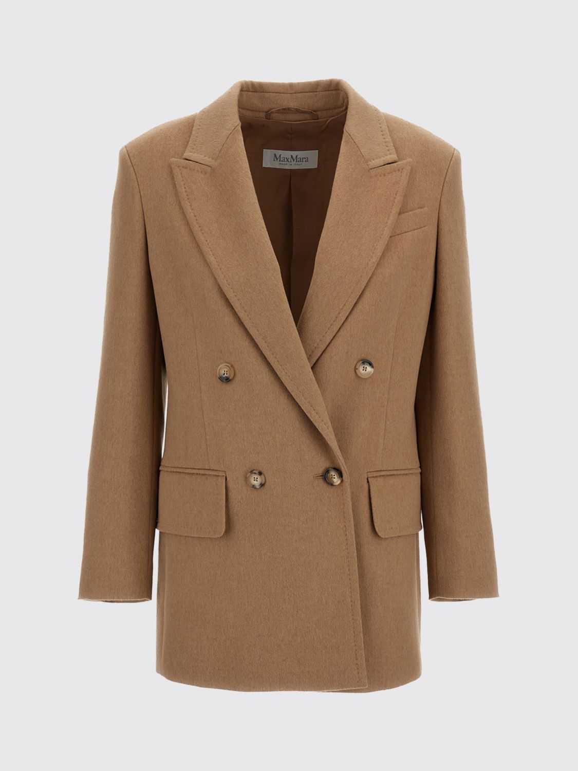 Max Mara Women Max Mara Double-Breasted Pure Virgin Wool Blazer With Peak Lapels And Button Closure MAX MARA
