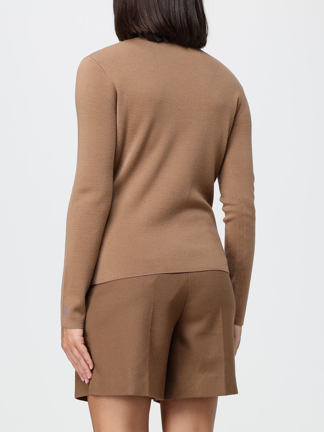 Max Mara Women Max Mara Slim Fit Pure Virgin Wool Crewneck Jumper With Tonal Logo MAX MARA