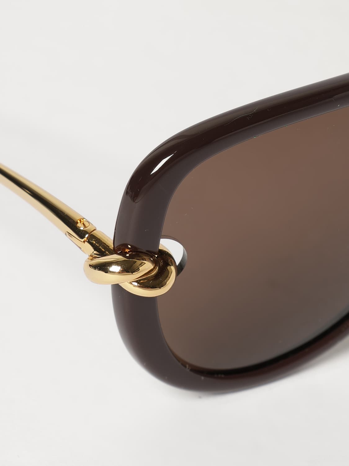 Bottega Veneta Women Bottega Veneta Knot Aviator Sunglasses In Metal And Acetate BOTTEGA VENETA