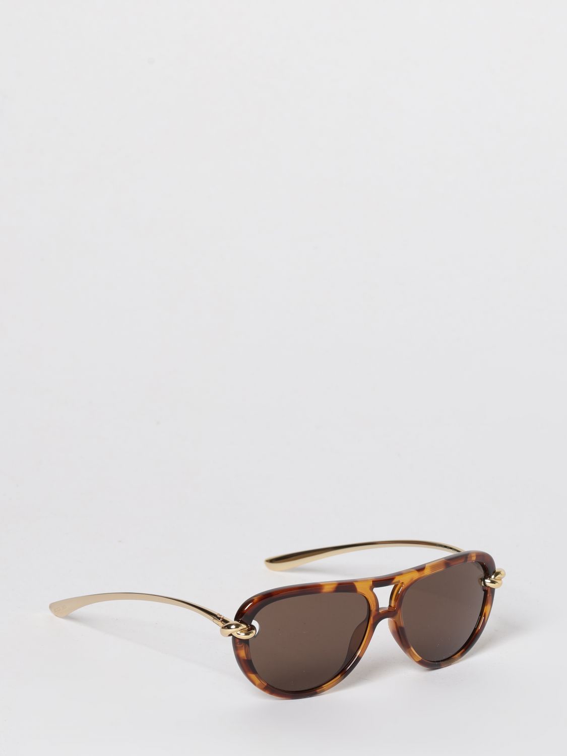 Bottega Veneta Women Bottega Veneta Knot Aviator Sunglasses In Metal And Acetate BOTTEGA VENETA